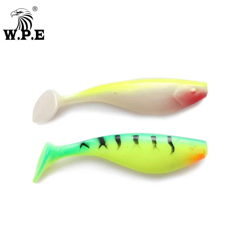 W.P.E Brand 6pcs/pack 100mm Silicone Soft Lure Swim Bait Jigging Lure Soft Body Artificial Soft Lure Wobbler Fishing Tackle