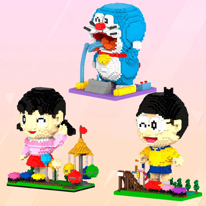 

Cartoon Doll Miniature Building Blocks Anime Miniature Small Particle Kitten DIY Assembled Building Blocks Children's Toy Gift