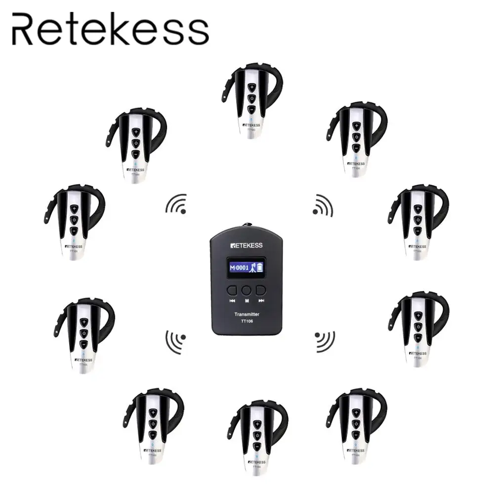 Беспроводная система гида RETEKESS TT106 2 4G UHF для конференц экскурсий по церкви