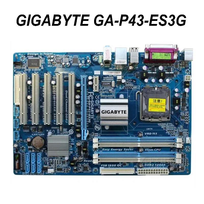 Материнская плата для GIGABYTE Настольная P43 Socket LGA 775 Core 2 Pentium D DDR2 16G ATX оригинальная