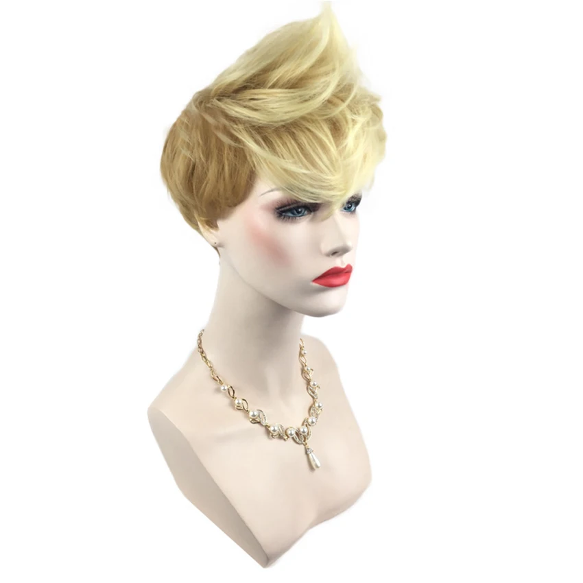 Женский Омбре светловолосый парик короткий для белой женщины 10 дюймов прямой