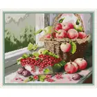 Набор для вышивки крестиком Apple and Cherry, DIY предметы натюрморта, искусственный рисунок и нить DMC, Набор для вышивания 11CT 14CT, домашний декор