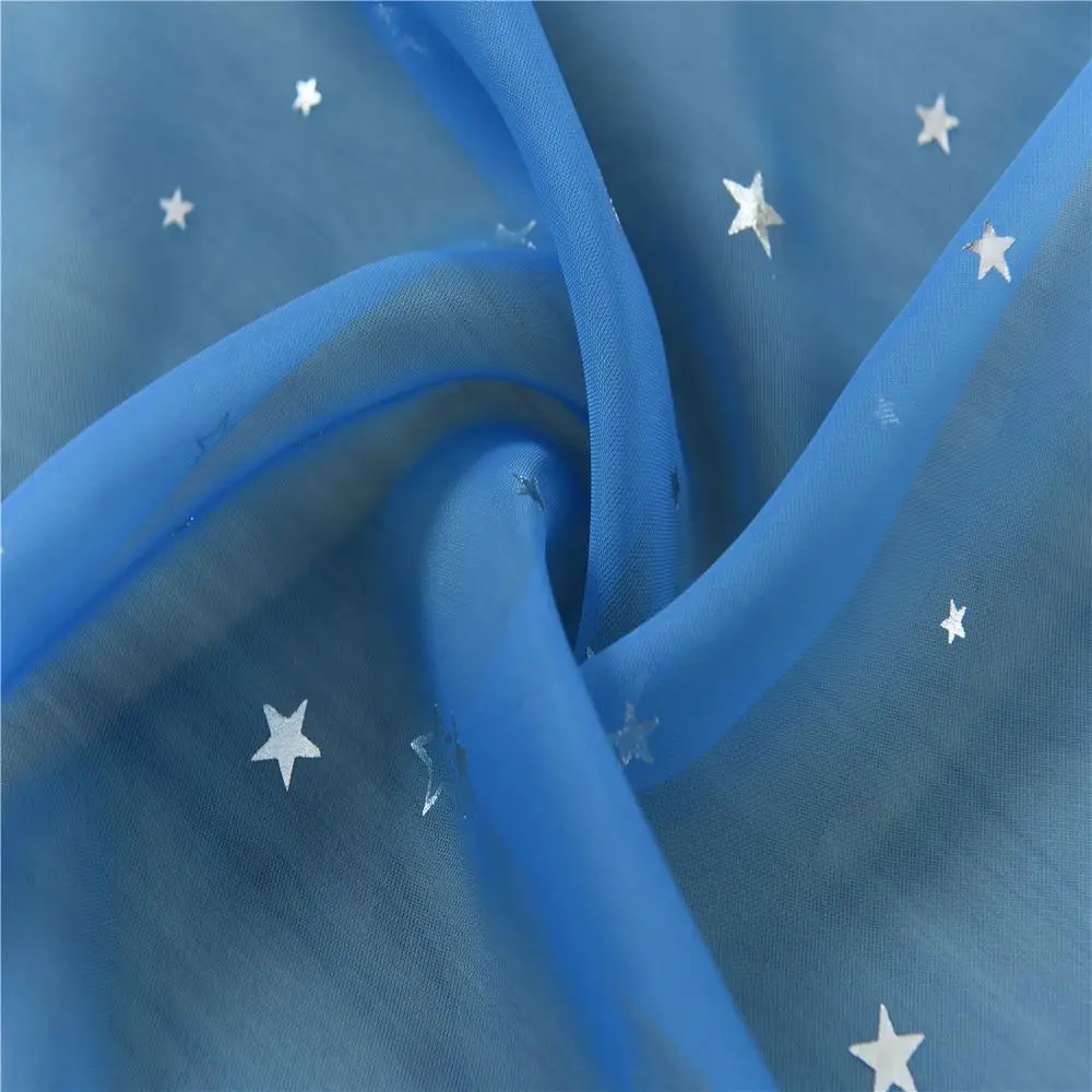 blue star tulle Темно-синие шторы со звездами для детской комнаты, прекрасные принтованные шторы для мальчиков, спальни, детской комнаты, шторы для окон 123& 30 - Цвет: blue star tulle
