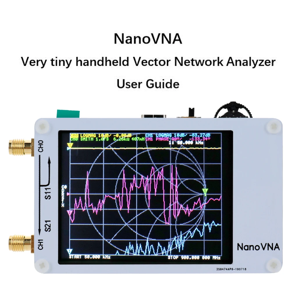 Portable Handheld Vector Network Analyzer 50KHz-900MHz Digital Display Touching Screen Shortwave MF HF VHF UHF Antenna |