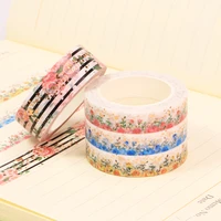 1 roll red blue yellow rose pink rose foil decorative washi tape scrapbooking masking tape office supply korean stationery