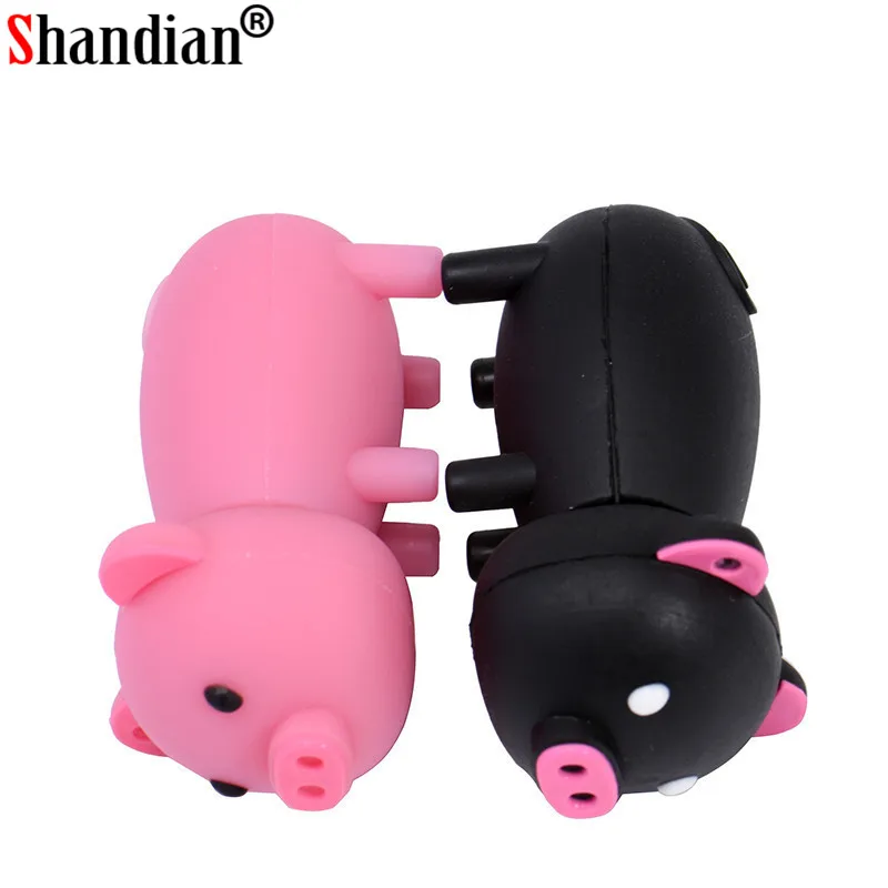 SHANDIAN Pen Drive Cartoon Pink Pig Pendrive 4GB 8GB 16GB 32GB 64GB Usb Flash USB 2.0 Memory Stick Disk on key Gift | Компьютеры и
