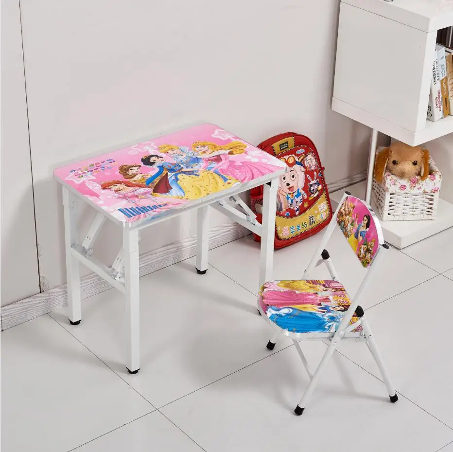 Детский учебный стол для начальной школы письменный и стул мультяшный набор