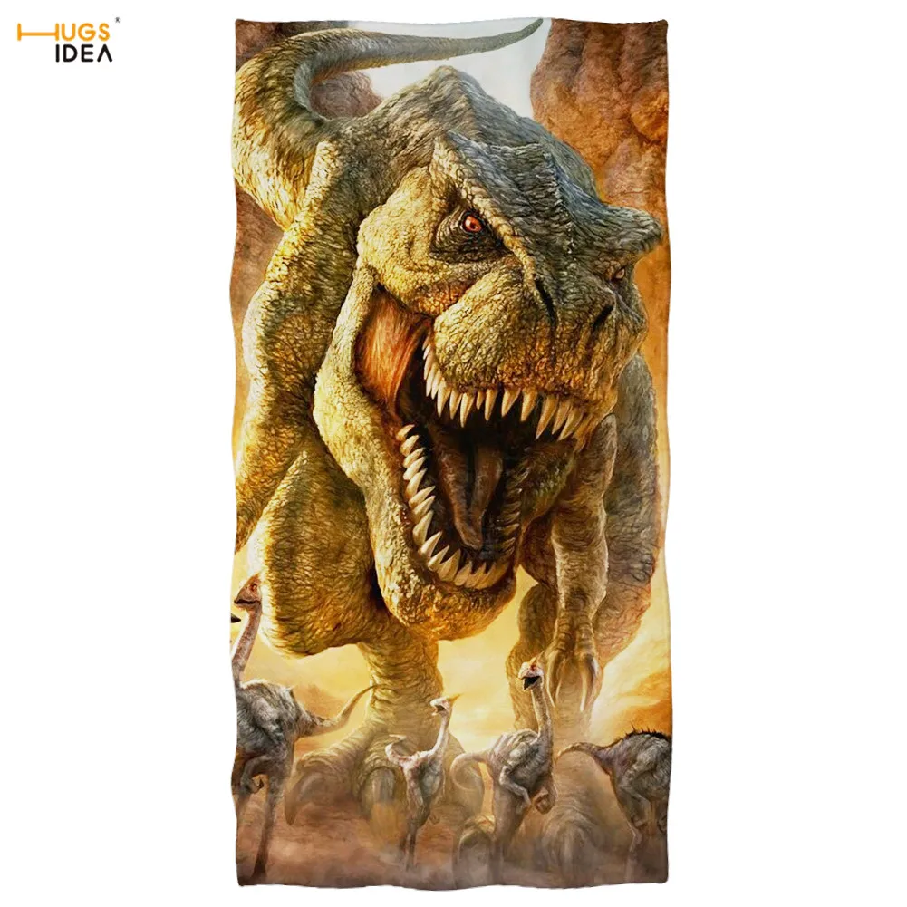 HUGSIDEA Cartoon Dinosaur Pattern Bath Towel Boys Quick Dry Face Hair Blanket Home Bathroom Function Absorbent Towels Beach Kids | Дом и сад