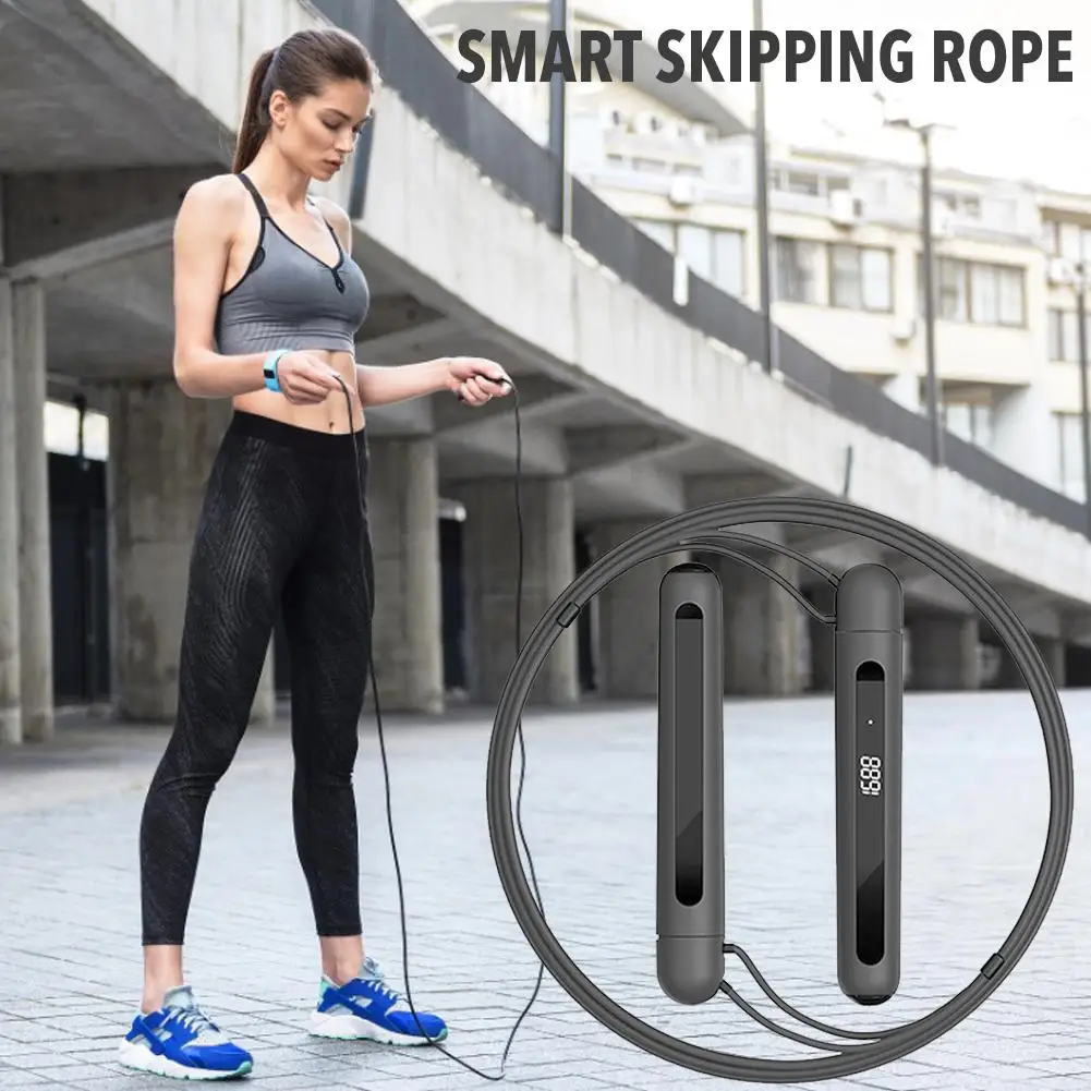 

Jump Rope Speed Jump Rope USB Charging Adjustable Skip Rope, With Calorie Counter And Memory Foam Handle, Professional Counting