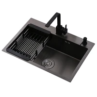 stainless steel kitchen sinks black single bowel kitchen sink above counter and udermount vegetable washing basin ats800
