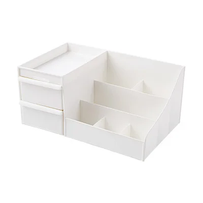 White B Органайзер для макияжа, пластиковая коробка для хранения, контейнер для украшений, чехол для макияжа, органайзер для косметики, Офисная коробка, органайзер для макияжа - Цвет: White B