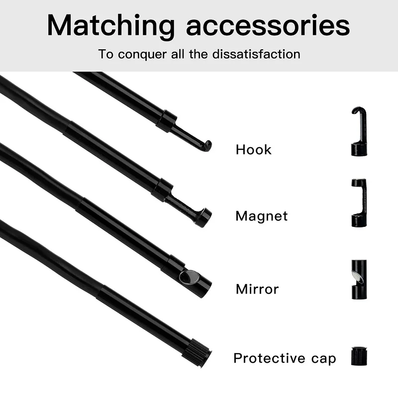 

New 5.5mm WIFI Endoscope Camera Screen Battery Display HD1080p IP67 Waterproof 3.5m/5m/10m 5.5mm/8.0mm Inspection Borescope