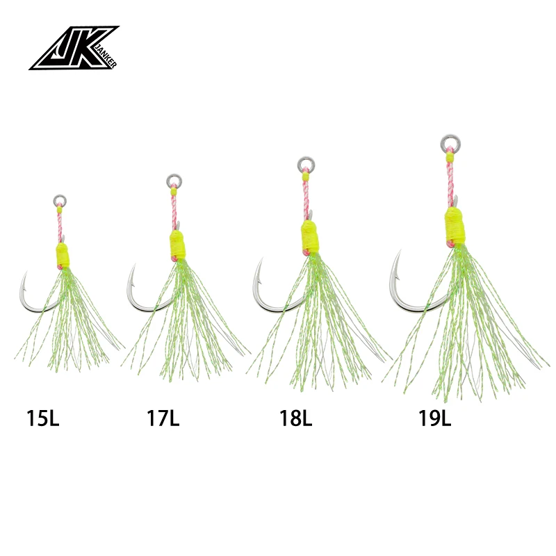 JK New Product STLS-L Wear-Resistant Hook Wire Fixture Fishing Auxiliary Single Hook Sea Fishing Hook Luminous Single Hook