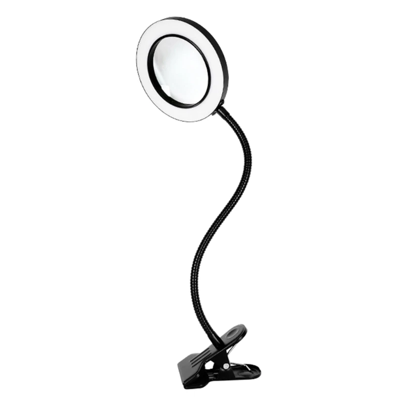 

Optical Glass Lens Magnifying Lamp Metal Gooseneck Lamp 3 Color Modes, 10X Magnification, 6.30" Aluminum Alloy Frame for HX6C