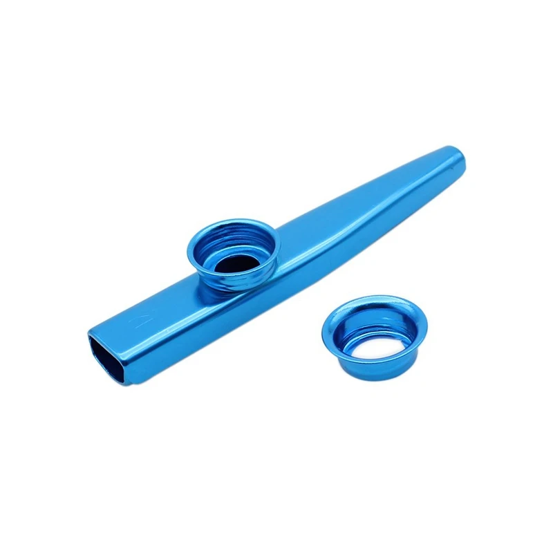 

Kazoo Aluminum Alloy Metal With 5 Pcs Gifts Flute Diaphragm For Children Music-Lovers, Blue & Silver(2Set)