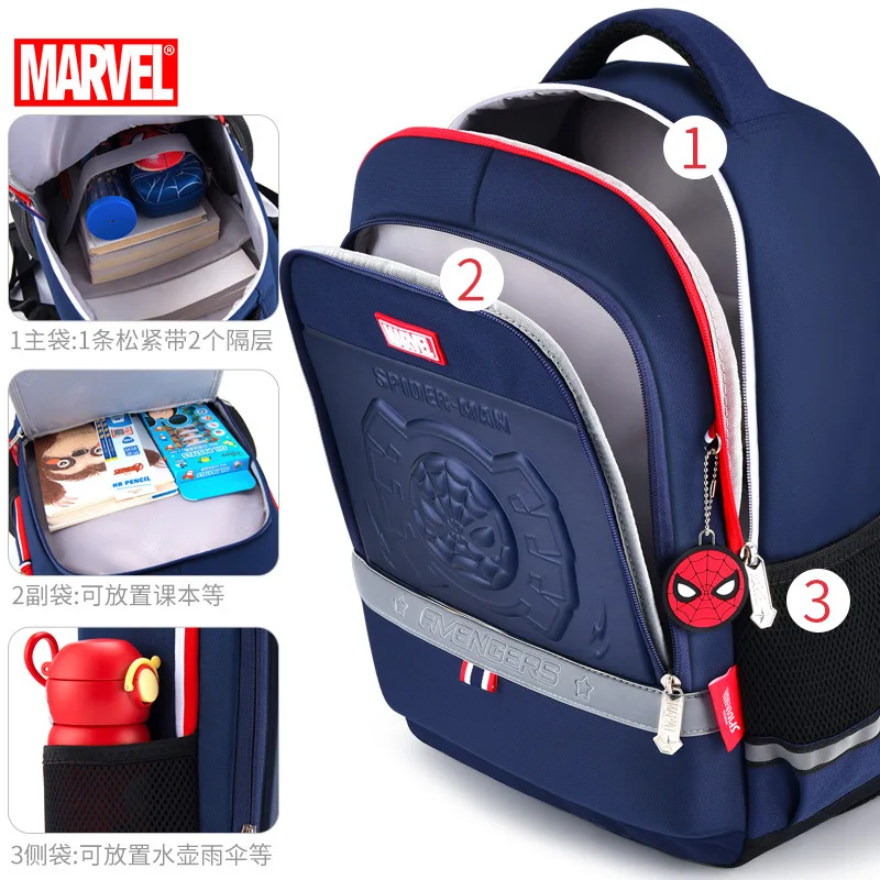 Authentic Disney Schoolbag Primary School Students 6-12 Years Old Lightweight New Boys Large Capacity Children Boys