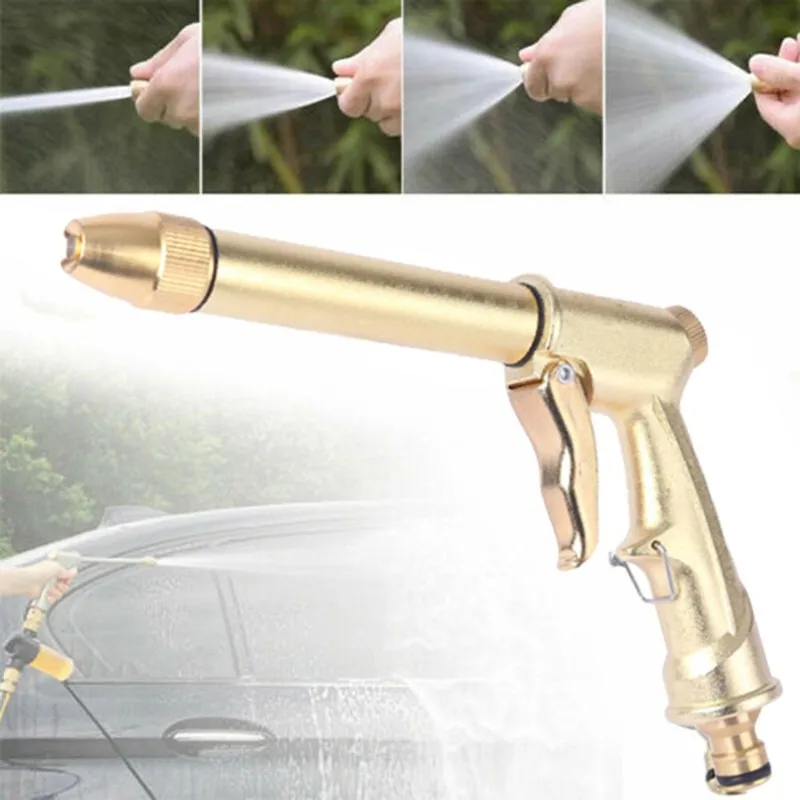 

1 Pcs Garden Irrigation Spray Gun Adjustable Brass Sprinkler Garden Hose Sprinkler System Car Wash lawn Watering Water Gun