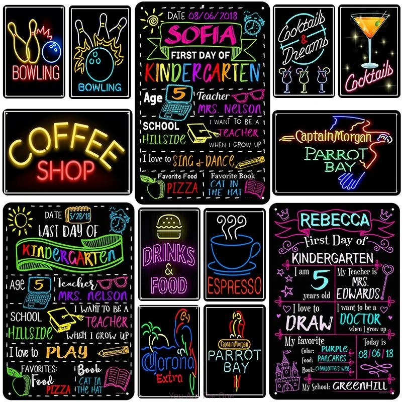 

Sofia Cocktails Vintage Plaque Metal Tin Sign Decor Retro Shabby Poster Metal Wall Art Decor for Bar Pub Club