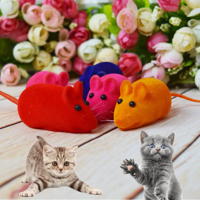 Кошка котенок искусственная мышь крыса пищалка шумовые звуки игрушки для