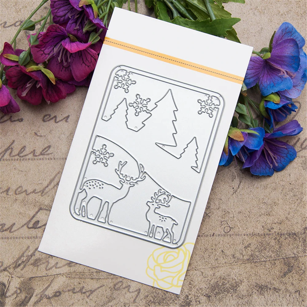 Лес Лось металлические Вырубные штампы Скрапбукинг Ремесло резки Рождество