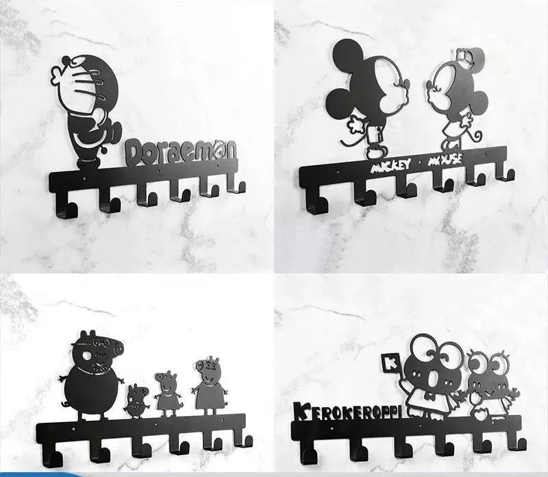 

Мультяшный крючок, металлическая вешалка для одежды, украшение для детской комнаты, брелок для ключей, милый настенный домашний декор