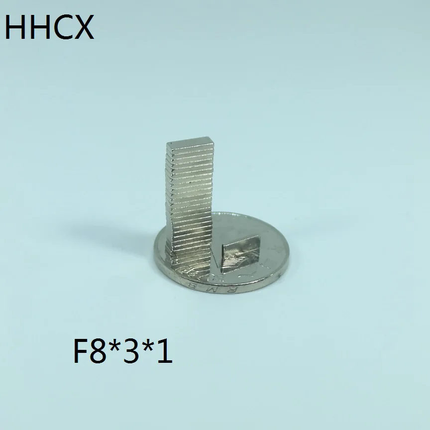 10 20 50 100 шт./лот магнит 8x3x1 N35 Сильный квадратный NdFeB редкоземельный 8*3*1 неодимовые