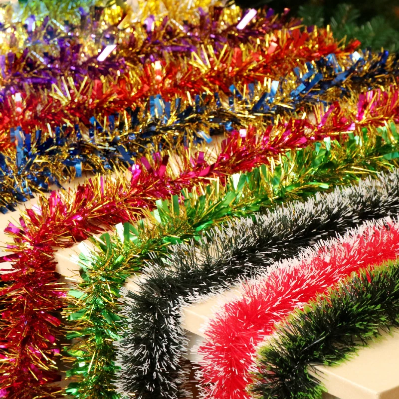 Украшения для рождественской елки 2 м цветная Яркая Лента топ мишура подвесная