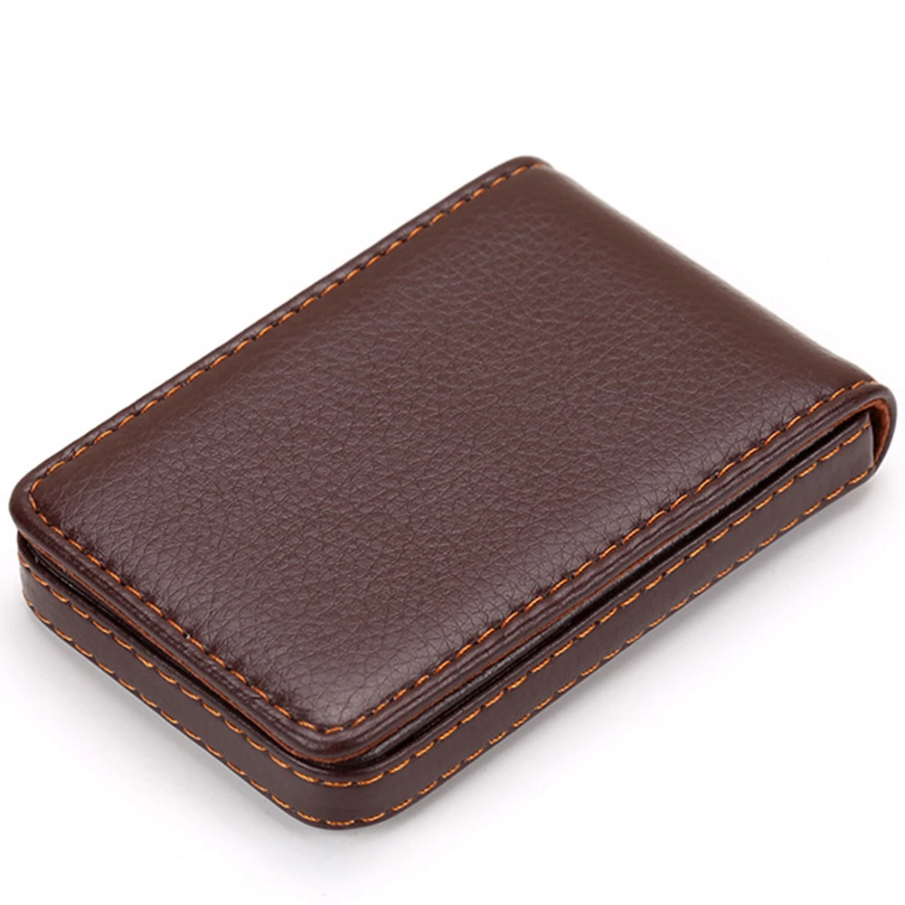 

PU Leather Large Capacity Gift Solid With Magnetic Shut Fashion Wear Resistant Push Type Multipurpose Business Card Holder Case