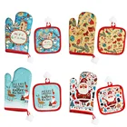 2 шт. Рождественские перчатки для выпечки, для приготовления пищи, для барбекю, аксессуары для дома, новый год 2022