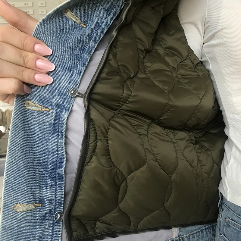 EIFURKOP джинсовая куртка женская шуба из натурального Лисьего меха парка Женская