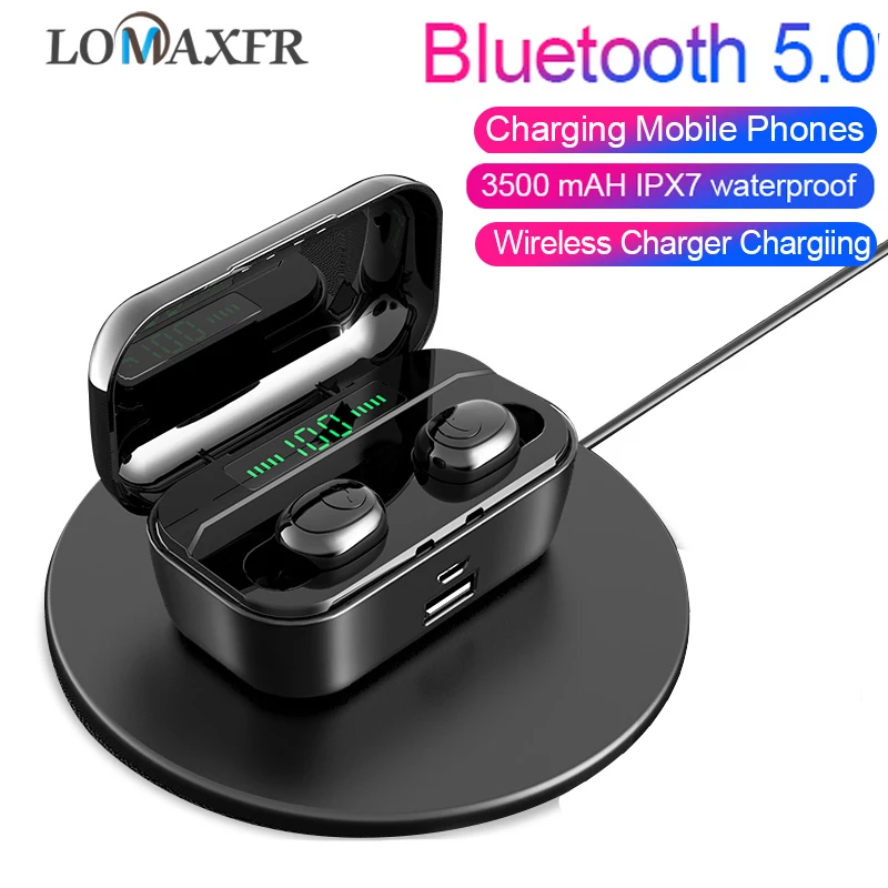 Мини наушники стерео Bluetooth Беспроводная Спортивная гарнитура HiFi шумоподавление