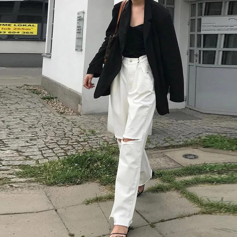 

2021 Autumn Fashion Harajuku Solid Coats Office Lady Elegant Single-Breasted Shoulder Pad Blazer Casual Women Versatile Jacket