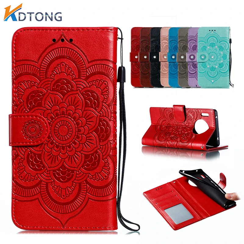 

Flower Embossed Leather Case For HUAWEI MATE 30 20 P40 E P30 PRO PLUS P20 P9 LITE Mini Fashion With Card Pocket Phone Case Cover