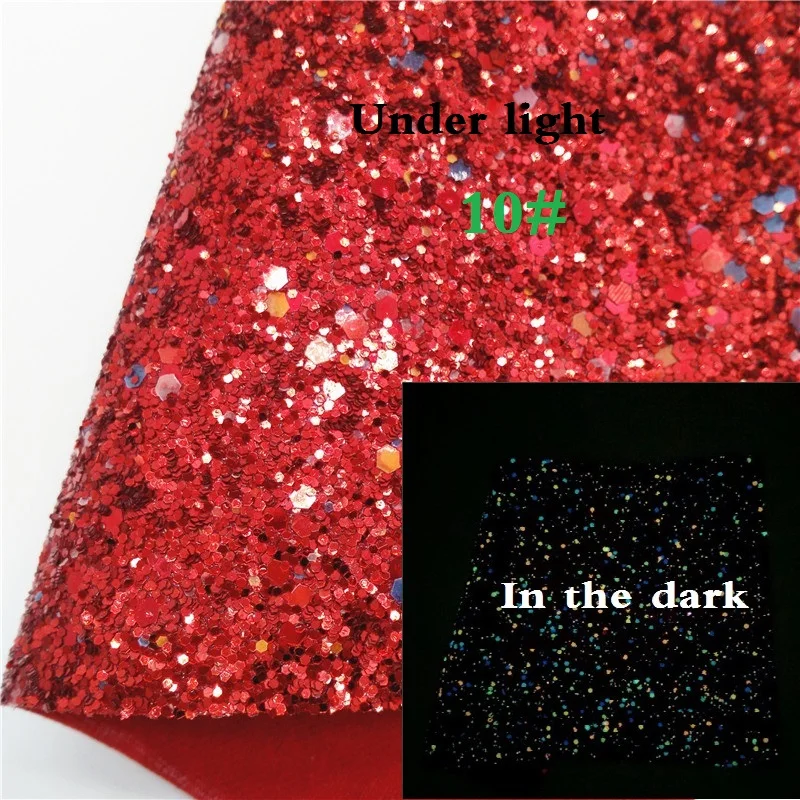 10 Glitterwishcome 21X29 см A4 Размер светится в темноте блестящая ткань, массивные блестящие кожаные листы, блестящий винил для луков, GM564A - Цвет: 10