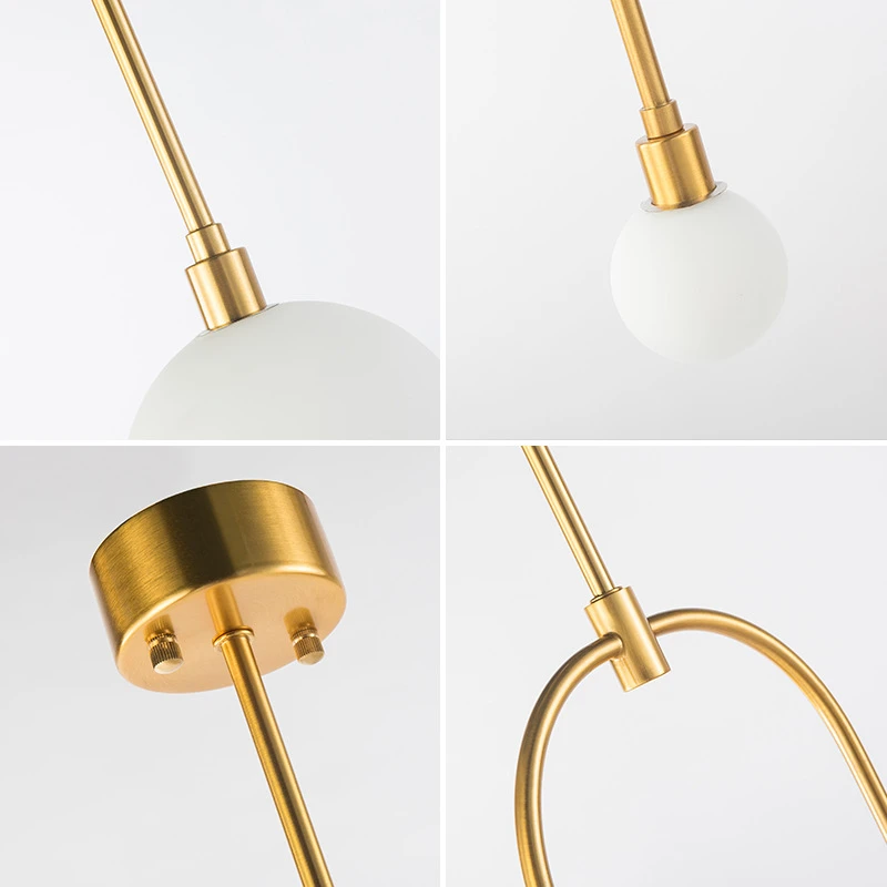 Железные в стиле постмодерн линии стеклянные пузыри люстра освещение