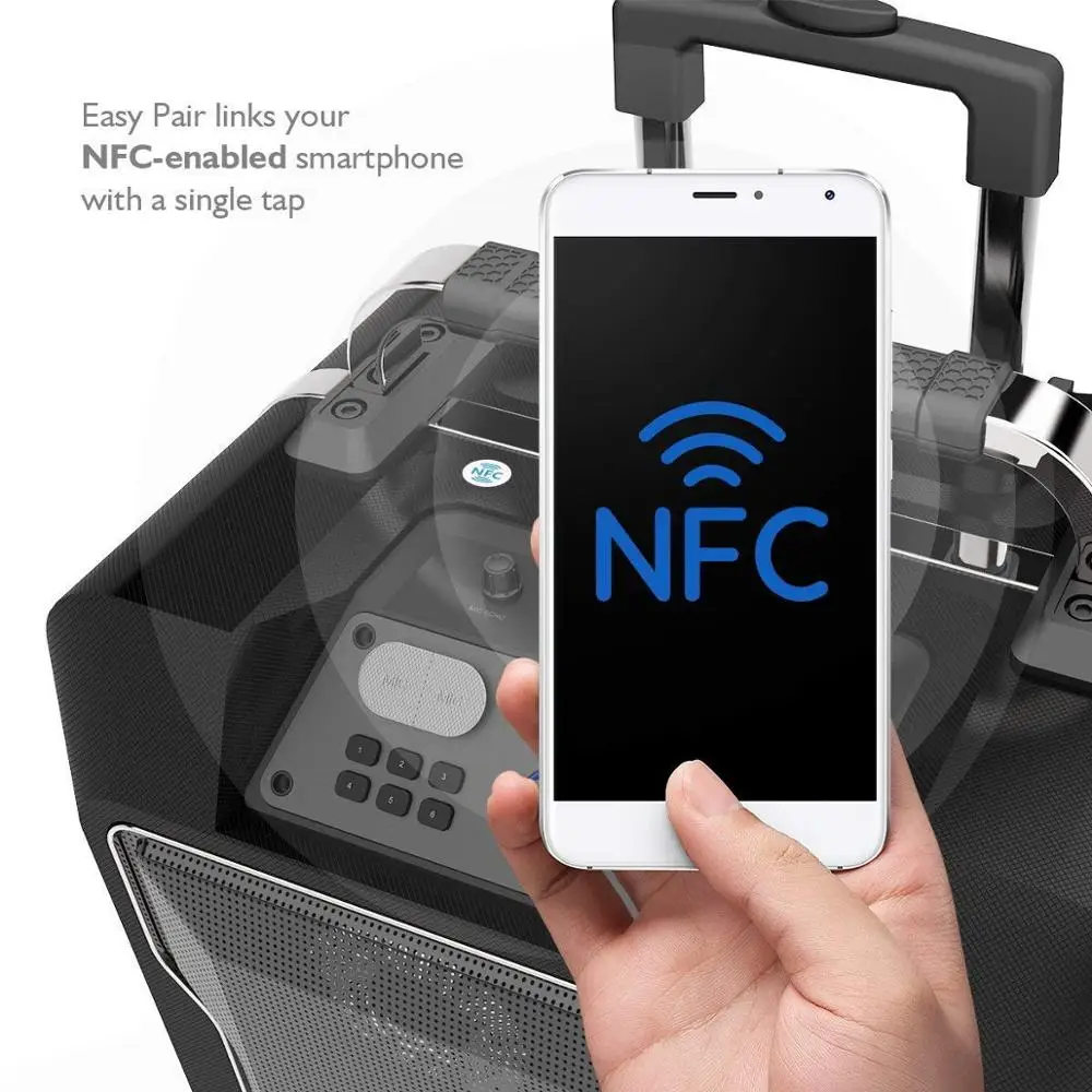 EARISE M60 портативный PA система Bluetooth громкоговоритель | 30 Вт 2 беспроводной микрофон