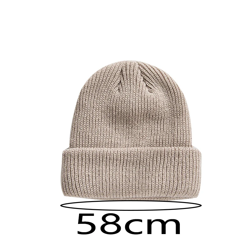 Шерстяная Мужская и женская модная шапка с окружностью головы 58 см вязаная