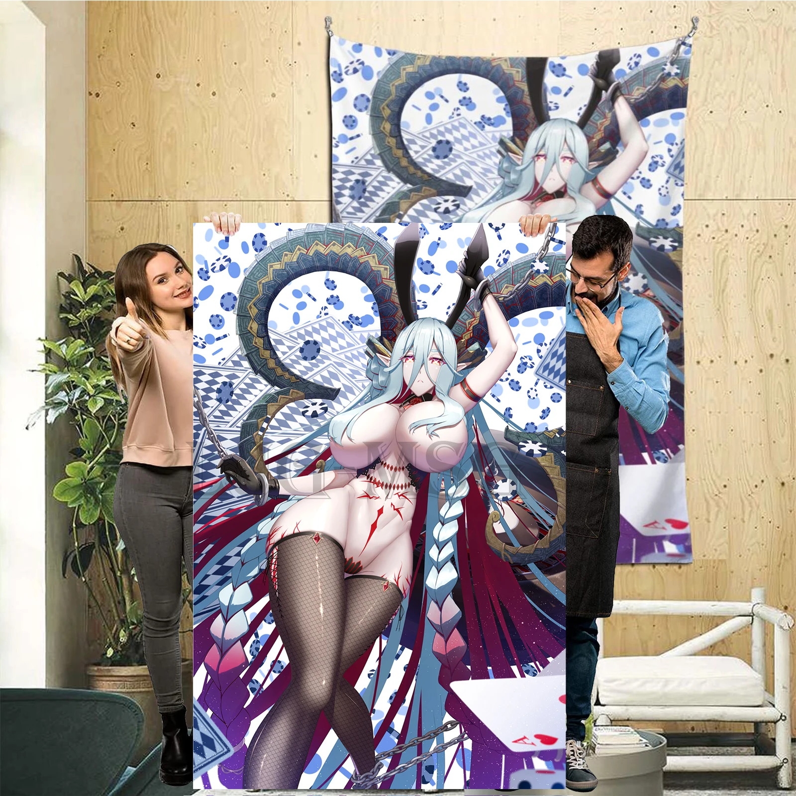 Обои с изображением Аниме Девушки гобелены карты Hentai настенные японский постер