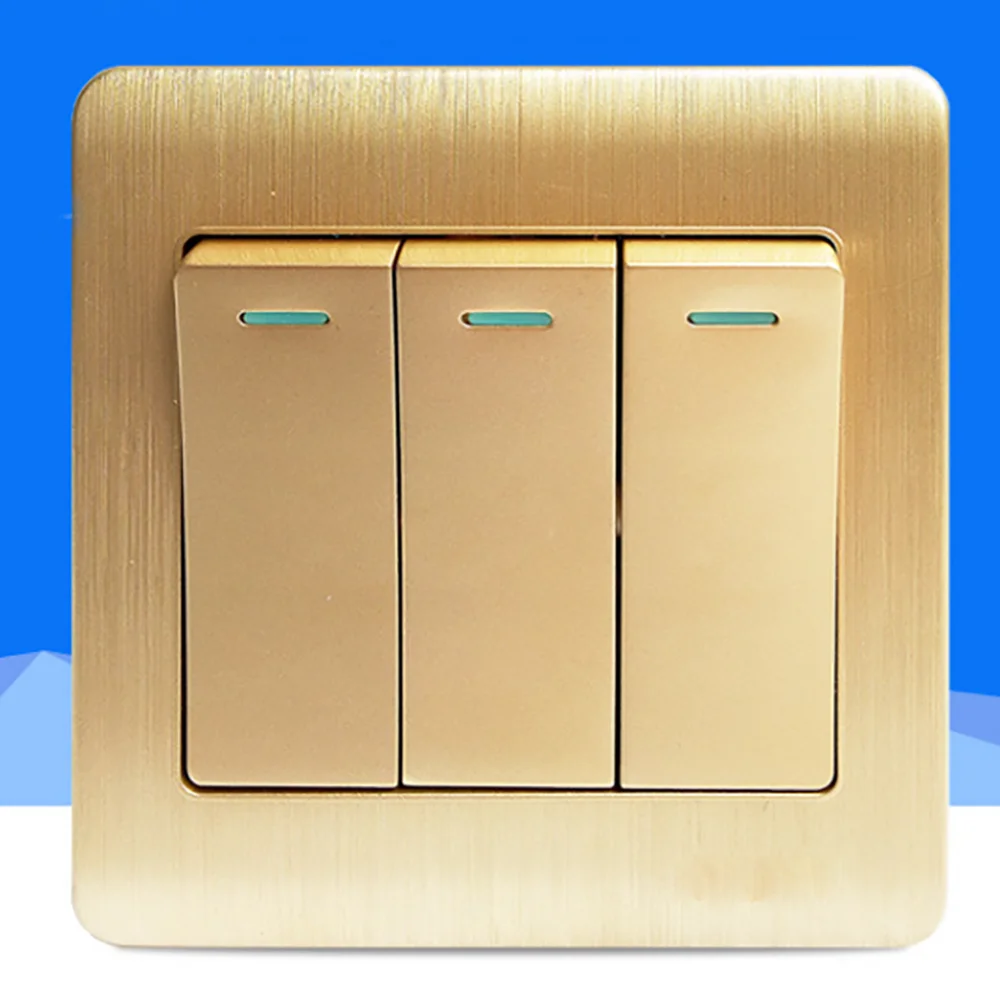 SANDIY Panel 3 Gang 1 Way 2Way Reset Switch Pulse Momentary Contact Push Button Wall Light 16A | Обустройство дома