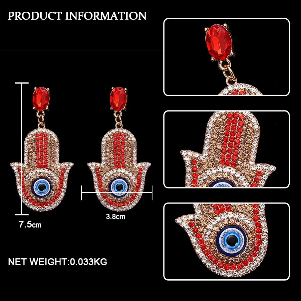 Dvacaman Bling глаз с украшением в виде кристаллов Висячие серьги для женщин Свадебные