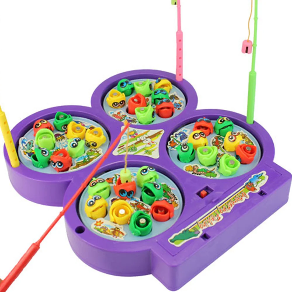 

Children Electric Four Fishing Disc Rotating Magnetic Fishing Hook for Children Without Battery (Random Color)