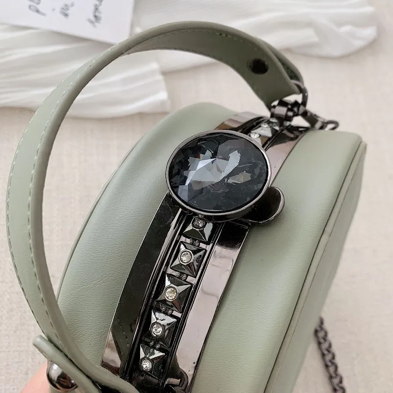 Дизайнерские цепи женские сумки через плечо модные круглые с заклепками для