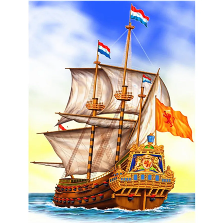 

Алмазная вышивка картины парусный корабль картина полный квадратный/круглый Набор для вышивки крестиком Алмазная вышивка Алмазная мозаик...