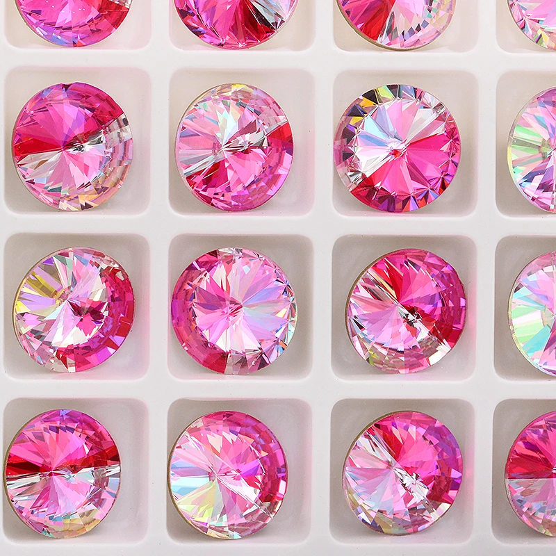 Хрустальное украшение для одежды k9 стразы с лазерным блеском розового цвета