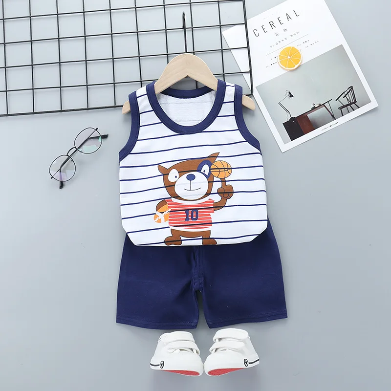Summer Baby Boys Clothes Cotton Infant Vest Tops + Shorts Sets Girls Clothing Outfits | Детская одежда и обувь
