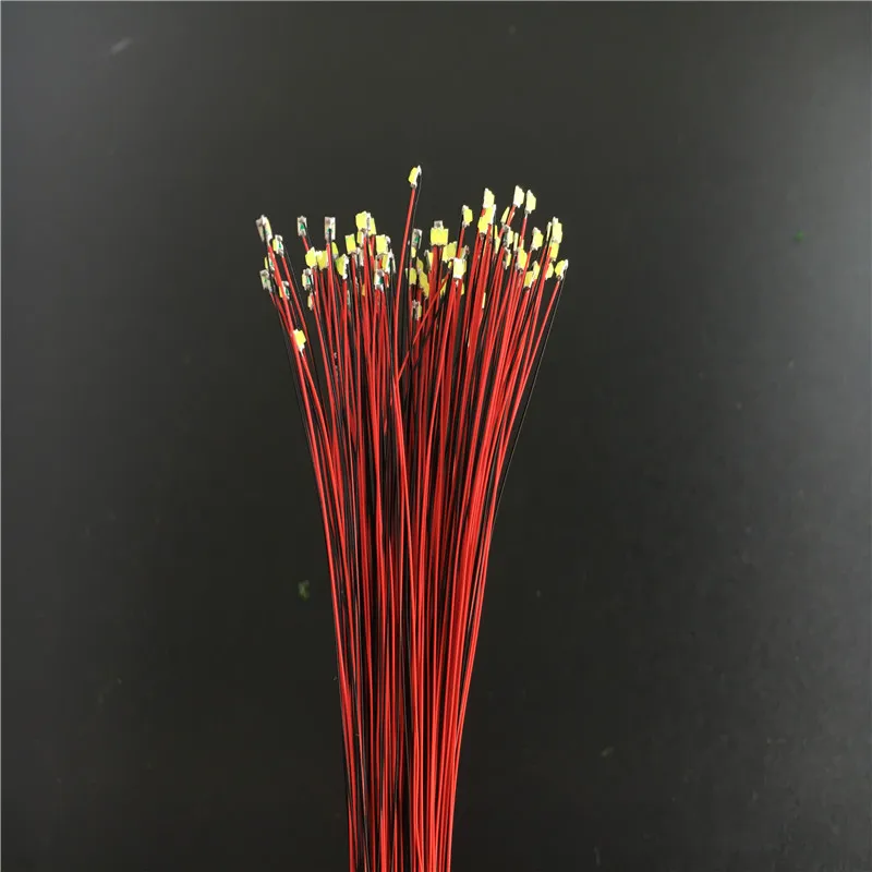 Cable Led SMD para modelo de tren HO N OO, 0402, 0603, 0805, 1206, l&iacute;nea roja y negra presoldada, Micro Litz, Diorama, 40 unids/lote-4