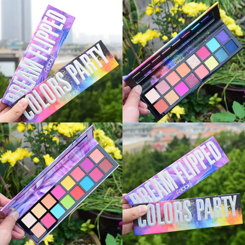 Бренд FEBBLE 16 цветов тени для век сильно пигментированные матовые мерцающие