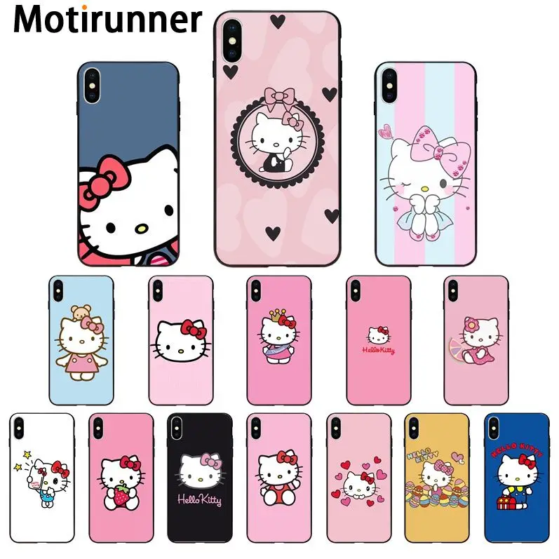 Мягкий силиконовый чехол Motirunner Hello kitty для iPhone 11 pro XS MAX 8 7 6 6S Plus X 5 5S SE XR|Бамперы| |