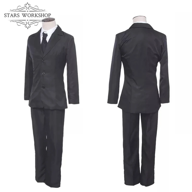 Костюм для косплея дазай Осаму из аниме бродячие псы черный тренчкот взрослых и