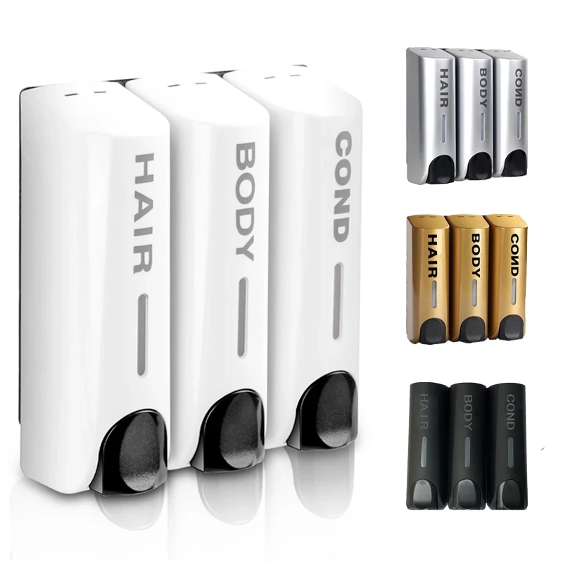 

Single/Double/Triple 350ml Soap Dispenser Wall-mount Shower Bath Shampoo Dispenser Liquid Soap Container Bathroom Accessories